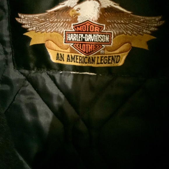 Vintage Harley Davidson Leather Wool Jacket - Picture 3 of 3